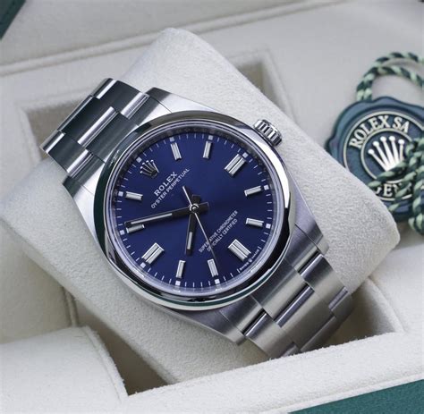 oyster blue rolex|rolex blue face oyster perpetual.